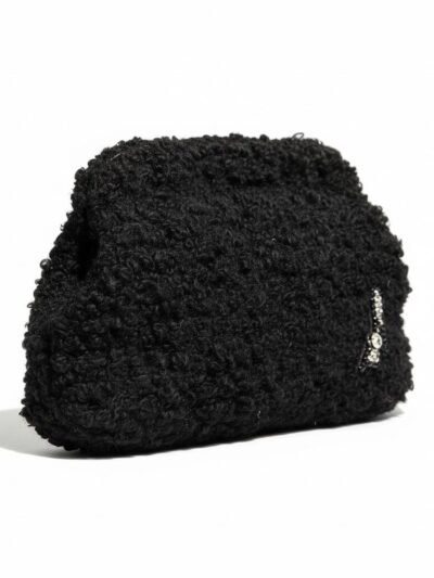 Veloria Siyah Tasarım Clutch – El Yapımı Özel Gece Çantası - Görsel 4