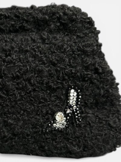 Veloria Siyah Tasarım Clutch – El Yapımı Özel Gece Çantası - Görsel 3