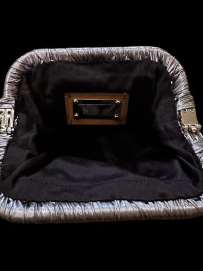 Silver Deri İp Clutch Çanta - Görsel 4